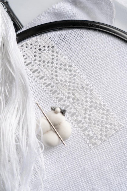 Broderie detaliu pe material